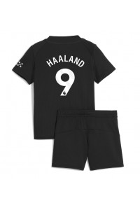 Fotbalové Dres Manchester City Erling Haaland #9 Dětské Venkovní Oblečení 2025-26 Krátký Rukáv (+ trenýrky)